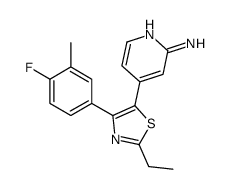 4-[2-ethyl-4-(4-fluoro-3-methylphenyl)-1,3-thiazol-5-yl]pyridin-2-amine Structure