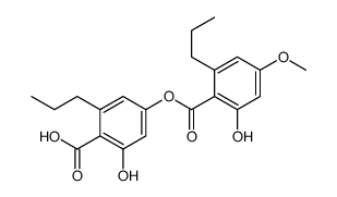 2-Hydroxy-4-(2-hydroxy-4-methoxy-6-propylbenzoyloxy)-6-propylbenzoic acid结构式