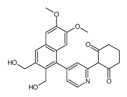 6,7-dimethoxy-1-[2-(1,3-dioxocyclohexan-2-yl)pyridin-4-yl]-2,3-bis(hydroxymethyl)naphthalene Structure
