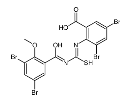 3,5-DIBROMO-2-[[[(3,5-DIBROMO-2-METHOXYBENZOYL)AMINO]THIOXOMETHYL]AMINO]-BENZOIC ACID Structure