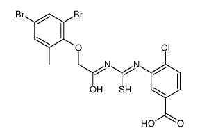 4-CHLORO-3-[[[[(2,4-DIBROMO-6-METHYLPHENOXY)ACETYL]AMINO]THIOXOMETHYL]AMINO]-BENZOIC ACID结构式