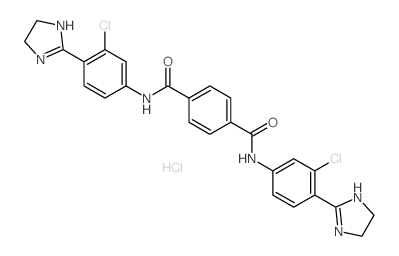 N,N-bis[3-chloro-4-(4,5-dihydro-1H-imidazol-2-yl)phenyl]benzene-1,4-dicarboxamide Structure