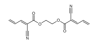 (E)-2-Cyano-penta-2,4-dienoic acid 2-((E)-2-cyano-penta-2,4-dienoyloxy)-ethyl ester结构式