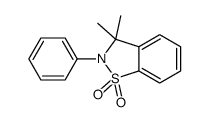 3,3-dimethyl-2-phenyl-1,2-benzothiazole 1,1-dioxide结构式