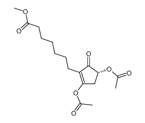 7-((R)-2,4-Diacetoxy-5-oxo-cyclopent-1-enyl)-heptanoic acid methyl ester Structure