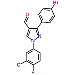 3-(4-Bromophenyl)-1-(3-chloro-4-fluorophenyl)-1H-pyrazole-4-carbaldehyde结构式