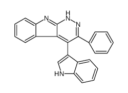 4-(1H-indol-3-yl)-3-phenyl-9H-pyridazino[3,4-b]indole结构式