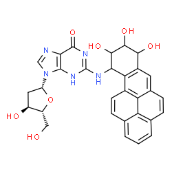 7,8-dihydroxy-9,10-epoxide-7,8,9,10-tetrahydrobenzo(a)pyrene-10-deoxyguanosine Structure