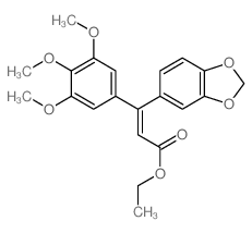 2-Propenoicacid, 3-(1,3-benzodioxol-5-yl)-3-(3,4,5-trimethoxyphenyl)-, ethyl ester structure