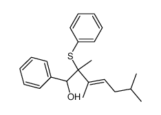 (E)-2,3,6-Trimethyl-1-phenyl-2-phenylsulfanyl-hept-3-en-1-ol Structure