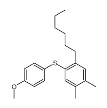 1-hexyl-2-(4-methoxyphenyl)sulfanyl-4,5-dimethylbenzene Structure