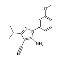 5-amino-3-isopropyl-1-(3-methoxyphenyl)-1H-pyrazole-4-carbonitrile结构式