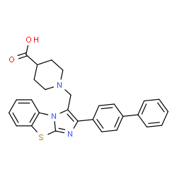 1-(2-BIPHENYL-4-YL-BENZO[D]IMIDAZO[2,1-B]THIAZOL-3-YLMETHYL)PIPERIDINE-4-CARBOXYLICACID structure