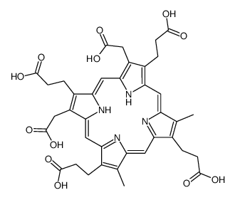 3,8-bis(carboxymethyl)-13,18-dimethyl-21H,23H-porphine-2,7,12,17-tetrapropanoic acid picture