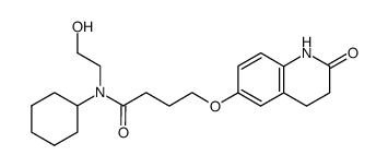 6-{3-[N-(2-hydroxyethyl)-N-cyclohexylaminocarbonyl]propoxy}-3,4-dihydrocarbostyril Structure