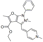 1H-Furo[2,3-c]pyrazolium,4-(ethoxycarbonyl)-2,5-dimethyl-3-[(1-methyl-4(1H)-pyridinylidene)methyl]-1-phenyl- Structure