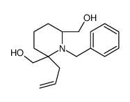 [(2R,6R)-1-benzyl-6-(hydroxymethyl)-6-prop-2-enylpiperidin-2-yl]methanol结构式