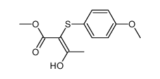 methyl (E)-3-hydroxy-2-((4-methoxyphenyl)thio)but-2-enoate结构式