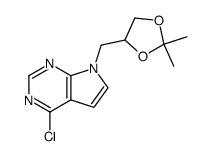 2',3'-O-isopropylidene-4-chloro-7-(2,3-dihydroxypropyl)pyrrolo[2,3-d]pyrimidine Structure