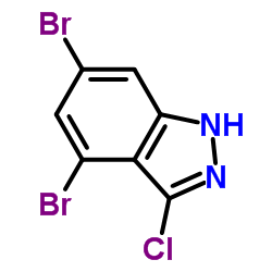 4,6-DIBROMO-3-CHLORO (1H)INDAZOLE结构式