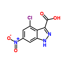 4-CHLORO-6-NITRO-3-(1H)INDAZOLE CARBOXYLIC ACID结构式