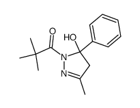 1-(5-Hydroxy-3-methyl-5-phenyl-4,5-dihydro-pyrazol-1-yl)-2,2-dimethyl-propan-1-one结构式