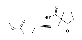 1-(7-methoxy-7-oxohept-2-ynyl)-2-oxocyclopentane-1-carboxylic acid结构式
