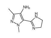 5-(4,5-dihydro-1H-imidazol-2-yl)-1,3-dimethylpyrazol-4-amine结构式