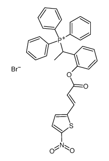 (1-{2-[(E)-3-(5-Nitro-thiophen-2-yl)-acryloyloxy]-phenyl}-ethyl)-triphenyl-phosphonium; bromide Structure