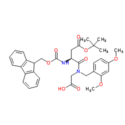 (S)-2-(2-((((9H-芴-9-基)甲氧基)羰基)氨基)-4-(叔丁氧基)-N-(2,4-二甲氧基苄基)-4-氧代丁酰氨基)乙酸结构式