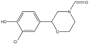 2-(3-chloro-4-hydroxyphenyl)morpholine-4-carbaldehyde结构式