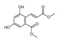 3,5-dihydroxy-2-(2-methoxycarbonyl-vinyl)-benzoic acid methyl ester结构式