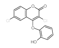 3,6-dichloro-4-(2-hydroxyphenoxy)chromen-2-one structure