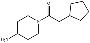 1-(4-Aminopiperidin-1-yl)-2-cyclopentylethan-1-one结构式