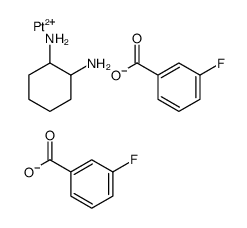 cis-Pt(II)(DDH)bis(metafluorobenzoic acid) Structure