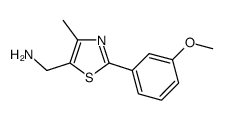 C-[2-(3-Methoxy-phenyl)-4-methyl-thiazol-5-yl]-methylamine结构式