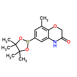 8-METHYL-6-(4,4,5,5-TETRAMETHYL-1,3,2-DIOXABOROLAN-2-YL)-2H-BENZO[B][1,4]OXAZIN-3(4H)-ONE结构式