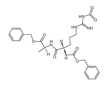 N-(Nα-benzyloxycarbonyl-Nω-nitro-L-arginyl)-L-alanine benzyl ester Structure