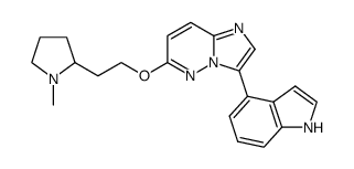 3-(1H-indol-4-yl)-6-[2-(1-methyl-pyrrolidin-2-yl)-ethoxy]-imidazo[1,2-b]pyridazine结构式