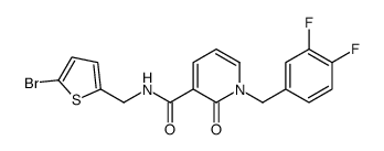 N-((5-溴噻吩-2-基)甲基)-1-(3,4-二氟苄基)-2-氧代-1,2-二氢吡啶-3-羧酰胺结构式