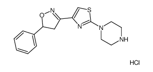 1-[4-(4,5-dihydro-5-phenyl-3-isoxazolyl)-2-thiazolyl]-piperazine hydrochloride结构式