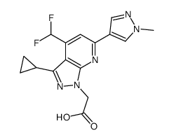 [3-Cyclopropyl-4-(difluoromethyl)-6-(1-methyl-1H-pyrazol-4-yl)-1H-pyrazolo[3,4-b]pyridin-1-yl]acetic acid Structure