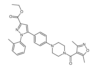 ETHYL 5-(4-(4-(3,5-DIMETHYLISOXAZOLE-4-CARBONYL)PIPERAZIN-1-YL)PHENYL)-1-O-TOLYL-1H-PYRAZOLE-3-CARBOXYLATE picture