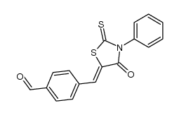 4-(4-oxo-3-phenyl-2-thioxo-thiazolidin-5-ylidenemethyl)-benzaldehyde结构式