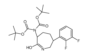 Bis(2-methyl-2-propanyl) [(3R,6S)-6-(2,3-difluorophenyl)-2-oxo-3- azepanyl]imidodicarbonate Structure