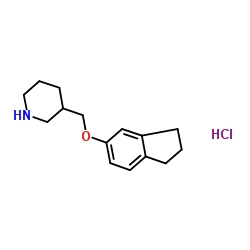 3-[(2,3-DIHYDRO-1H-INDEN-5-YLOXY)METHYL]PIPERIDINE HYDROCHLORIDE structure