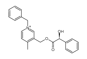 (S)-1-benzyl-3-((2-hydroxy-2-phenylacetoxy)methyl)-4-methylpyridin-1-ium Structure