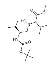 N-<(2S)-2-(tert-Butyloxycarbonylamino)-3-methylbutyl>-N-hydroxy-L-valin-methylester结构式