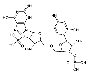 5'-phosphoryl-(3'-amino-3'-deoxycytidylyl)-(3'-5')-3'-amino-3'-deoxyguanosine结构式