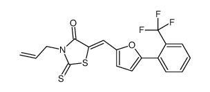 (5E)-3-Allyl-2-thioxo-5-({5-[2-(trifluoromethyl)phenyl]-2-furyl}m ethylene)-1,3-thiazolidin-4-one Structure